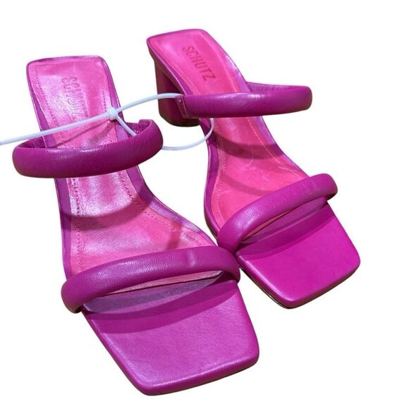 REVOLVE SCHUTZ ULLY Block Heel Sandal in Hot Pink NWOT - Picture 5 of 11